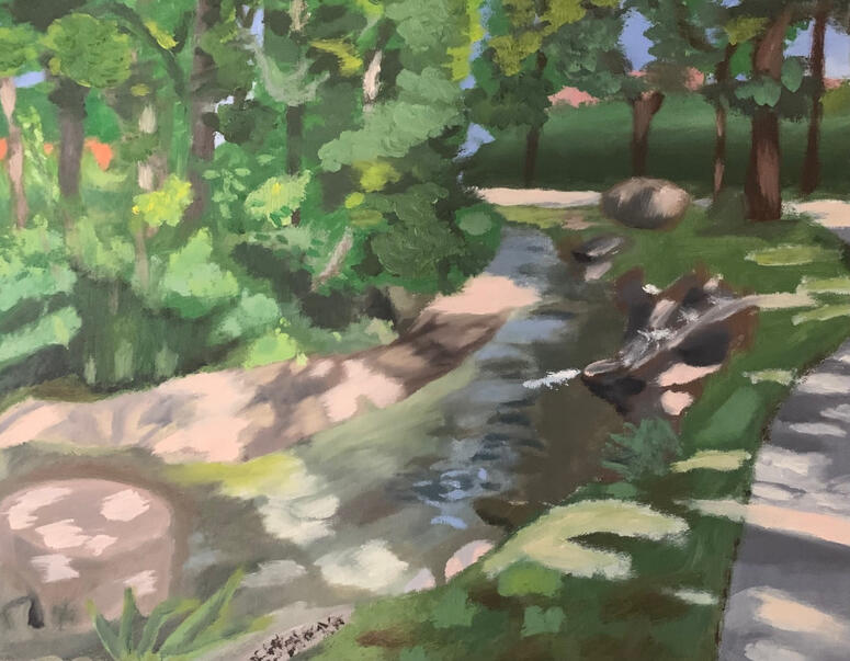 Sean Godfrey, "Ladiga Creek", 2021. Oil on canvas.